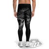 T-Rex Dinosaur White And Black Print Men's Leggings-grizzshop