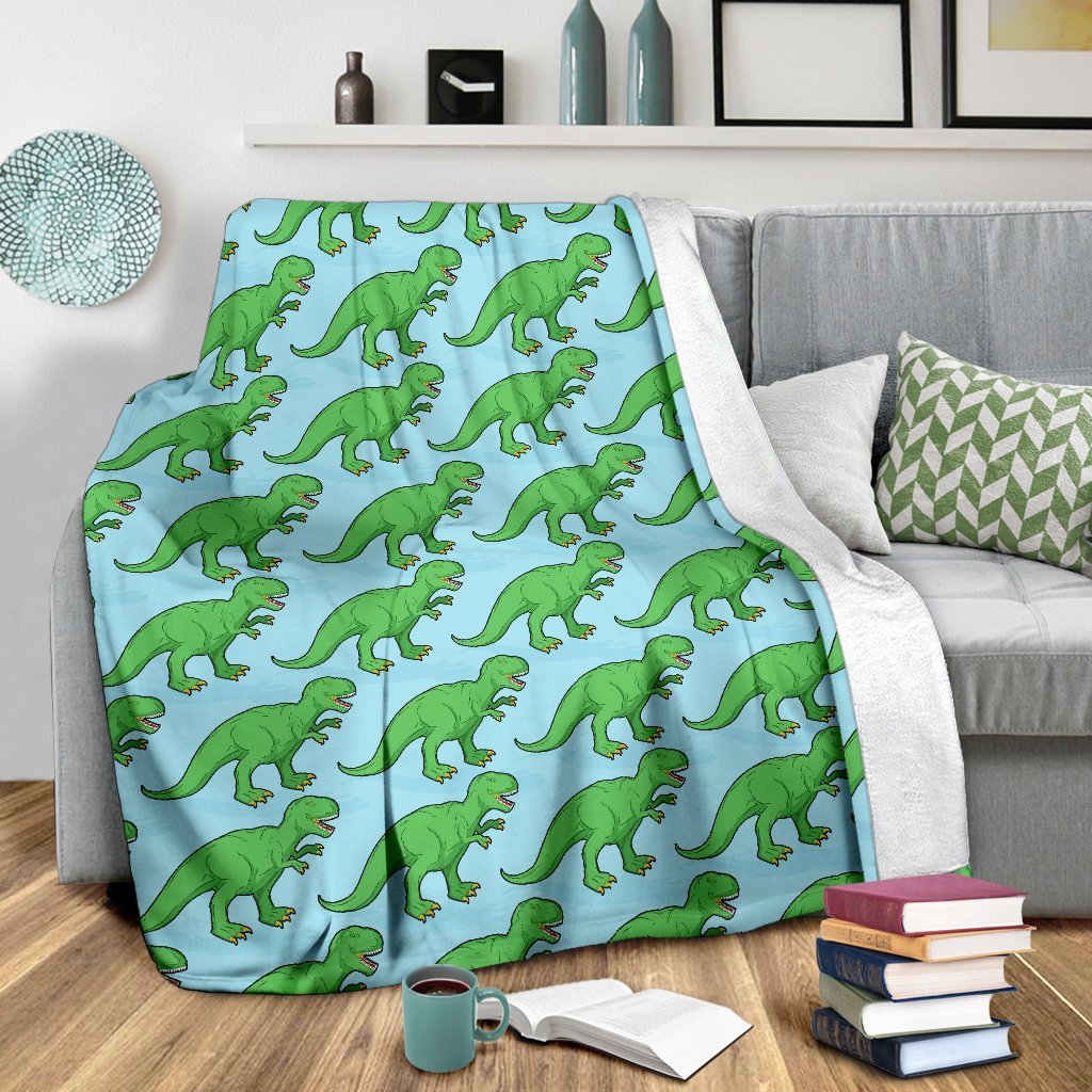 T rex Dinosaur Pattern Print Blanket-grizzshop