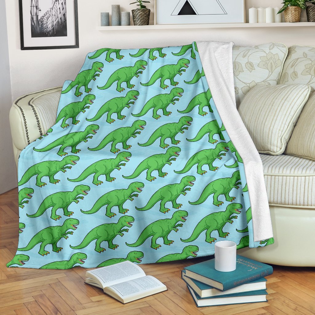 T rex Dinosaur Pattern Print Blanket-grizzshop