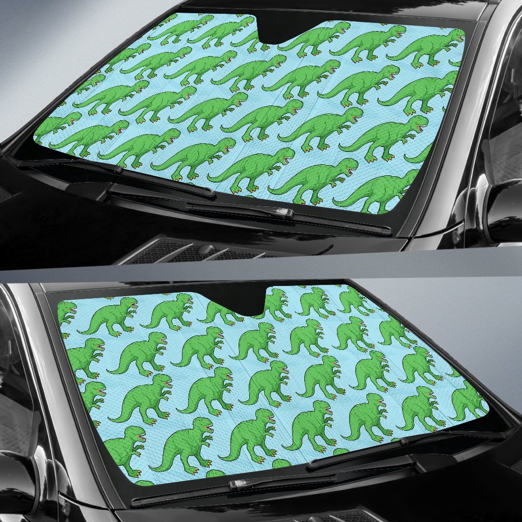 T rex Dinosaur Pattern Print Car Sun Shade-grizzshop
