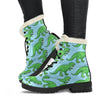 T rex Dinosaur Pattern Print Comfy Winter Boots-grizzshop