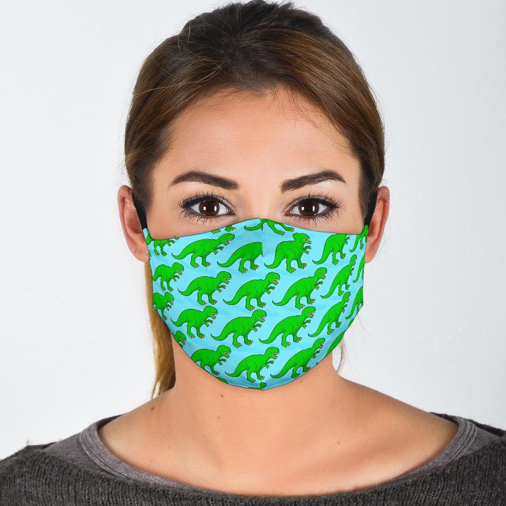 T rex Dinosaur Pattern Print Face Mask-grizzshop