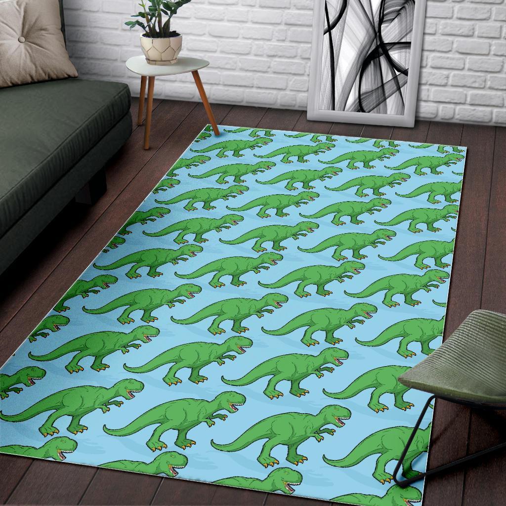 T rex Dinosaur Pattern Print Floor Mat-grizzshop