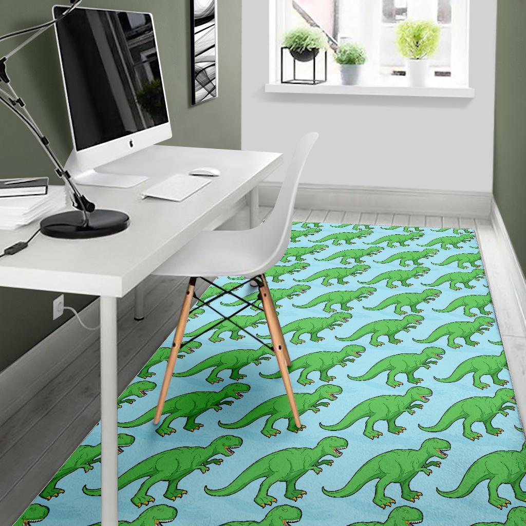 T rex Dinosaur Pattern Print Floor Mat-grizzshop