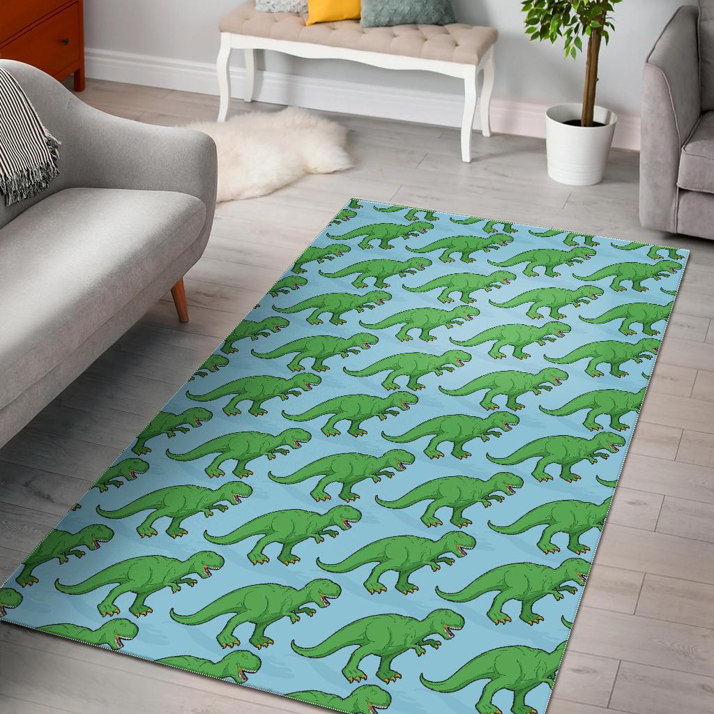 T rex Dinosaur Pattern Print Floor Mat-grizzshop