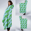 T rex Dinosaur Pattern Print Hooded Blanket-grizzshop