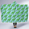 T rex Dinosaur Pattern Print Hooded Blanket-grizzshop