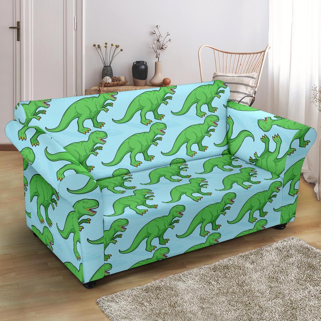 T rex Dinosaur Pattern Print Loveseat Cover-grizzshop