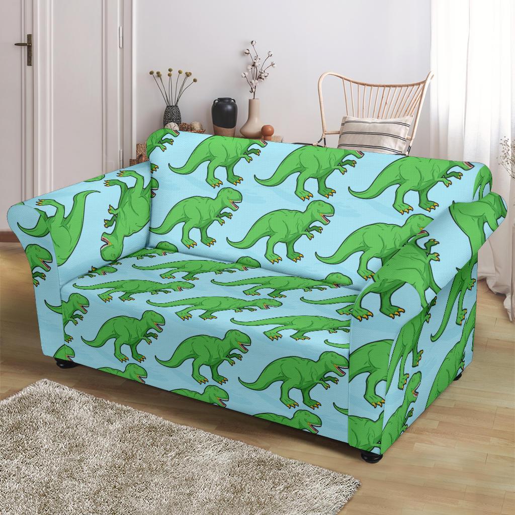 T rex Dinosaur Pattern Print Loveseat Cover-grizzshop