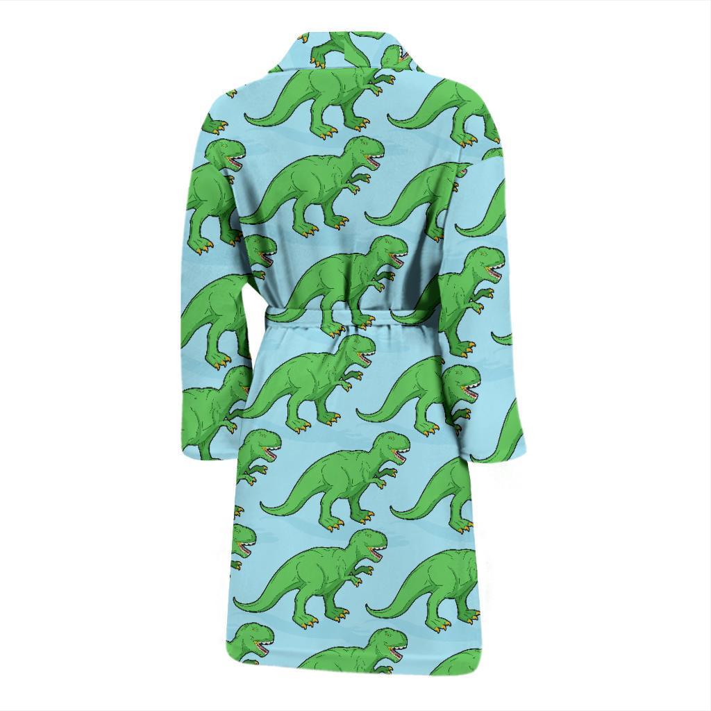 T rex Dinosaur Pattern Print Men Long Robe-grizzshop