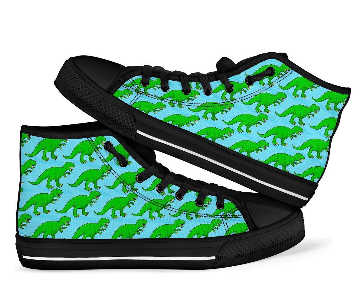 T rex Dinosaur Pattern Print Men Women's High Top Shoes-grizzshop