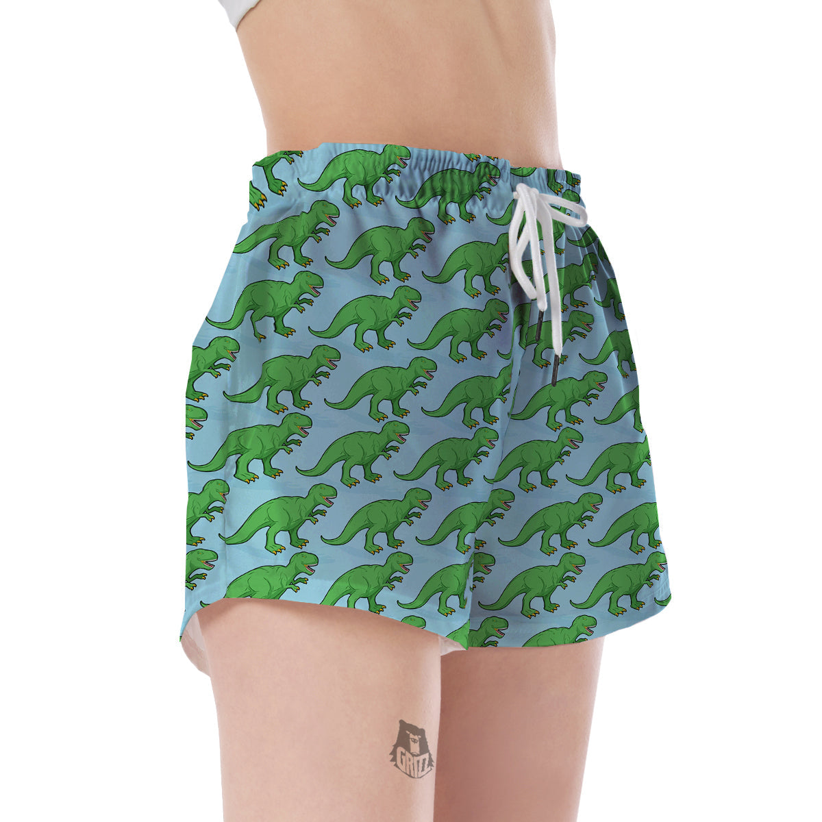 T rex Dinosaur Pattern Print Women's Shorts-grizzshop