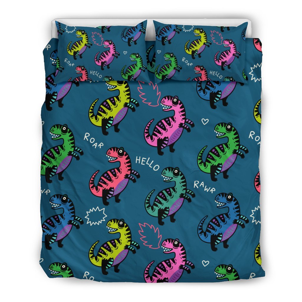 T rex Dinosaur Print Pattern Duvet Cover Bedding Set-grizzshop