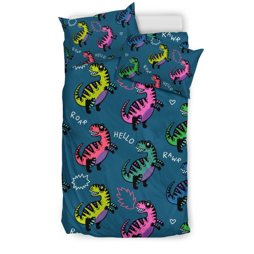 T rex Dinosaur Print Pattern Duvet Cover Bedding Set-grizzshop