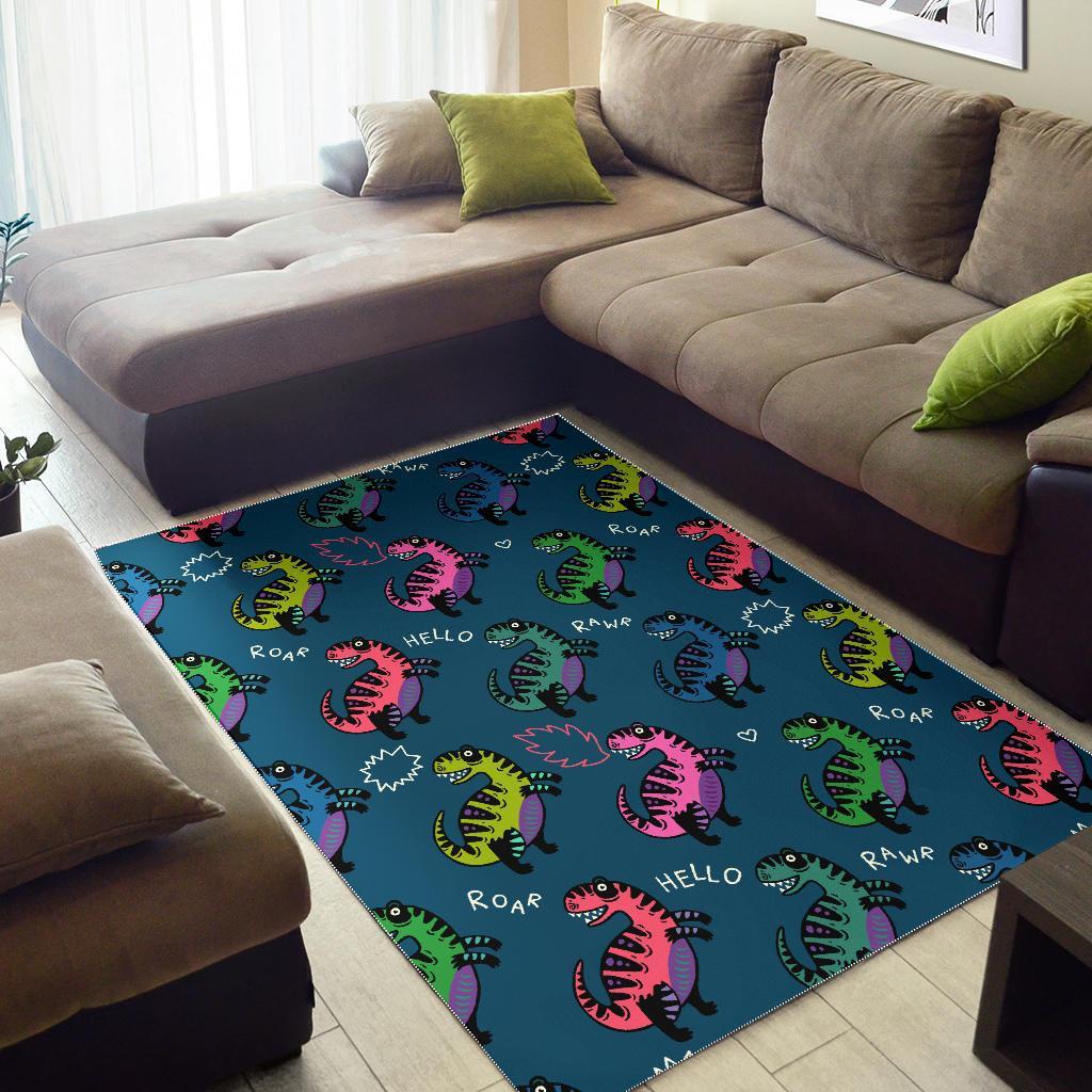 T rex Dinosaur Print Pattern Floor Mat-grizzshop