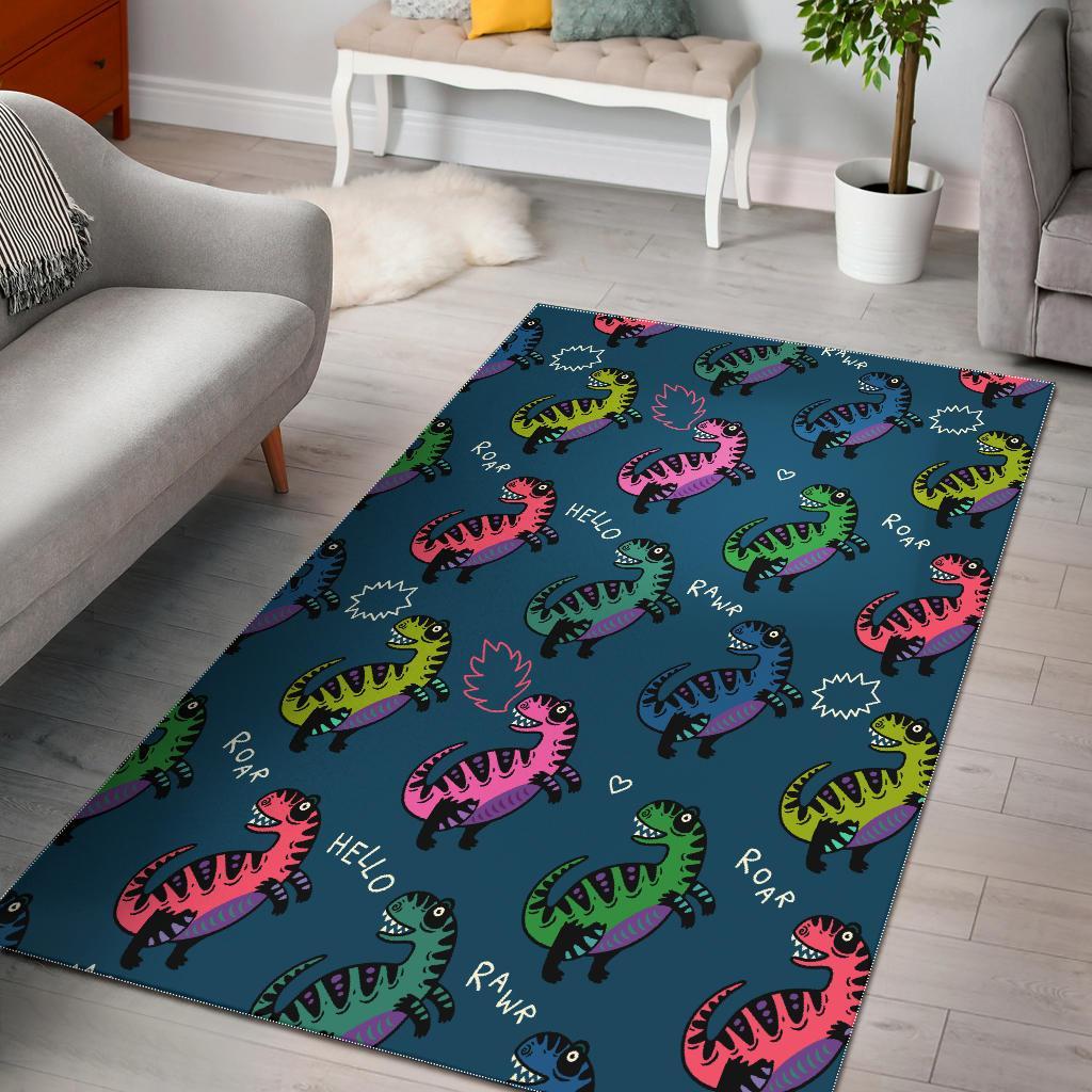 T rex Dinosaur Print Pattern Floor Mat-grizzshop