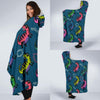 T rex Dinosaur Print Pattern Hooded Blanket-grizzshop