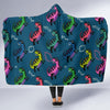 T rex Dinosaur Print Pattern Hooded Blanket-grizzshop