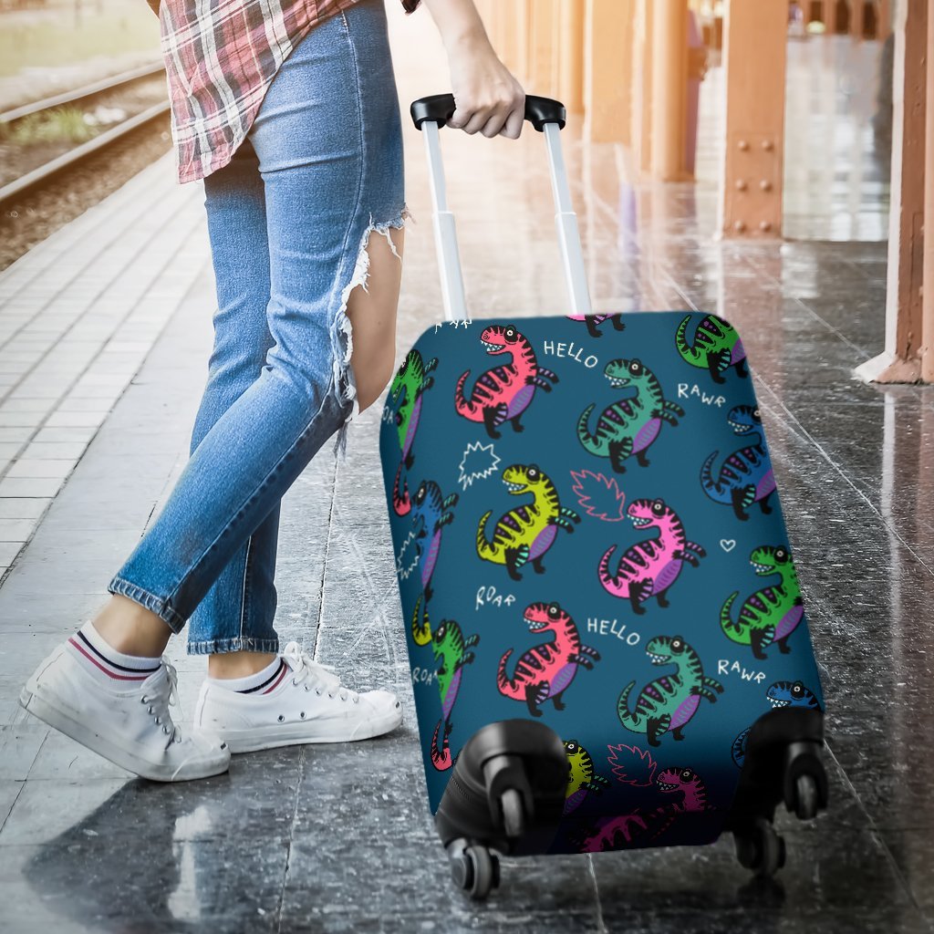 T rex Dinosaur Print Pattern Luggage Cover Protector-grizzshop