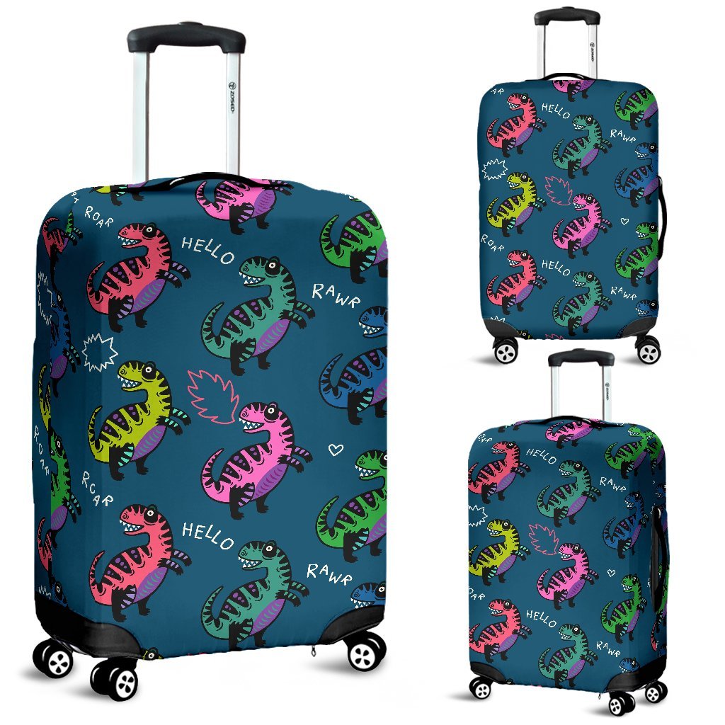 T rex Dinosaur Print Pattern Luggage Cover Protector-grizzshop