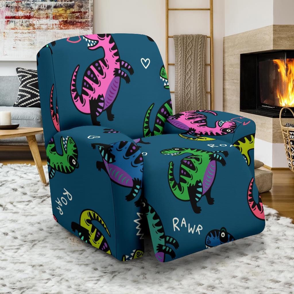 T rex Dinosaur Print Pattern Recliner Cover-grizzshop