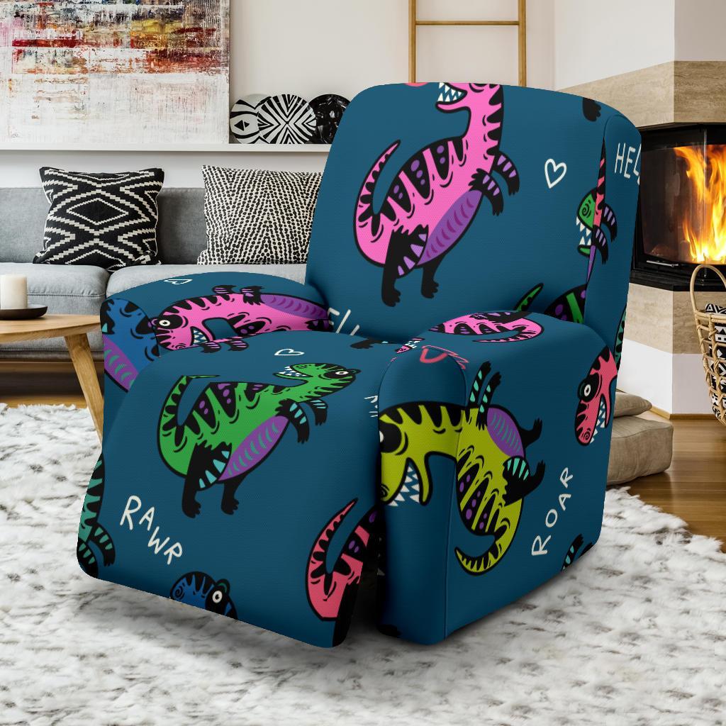 T rex Dinosaur Print Pattern Recliner Cover-grizzshop