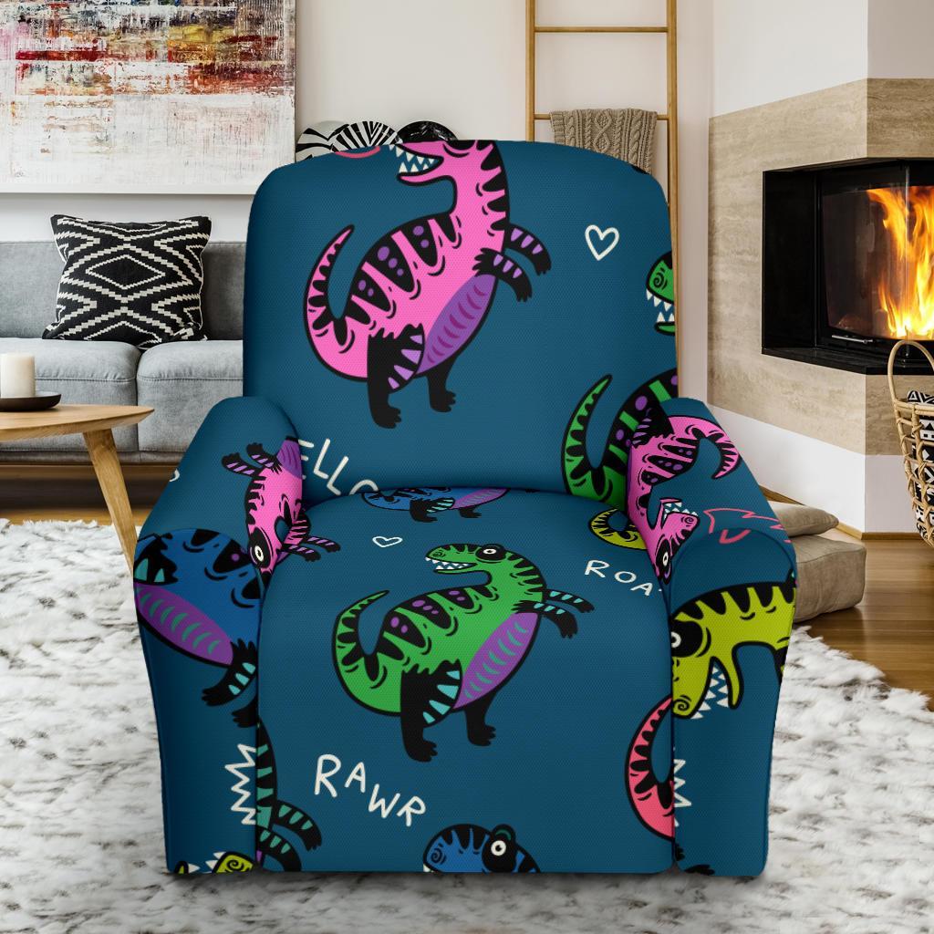 T rex Dinosaur Print Pattern Recliner Cover-grizzshop