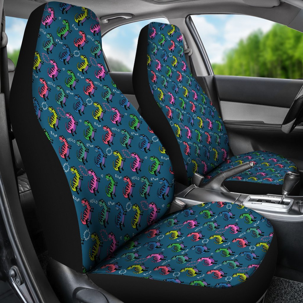 T rex Dinosaur Print Pattern Universal Fit Car Seat Cover-grizzshop