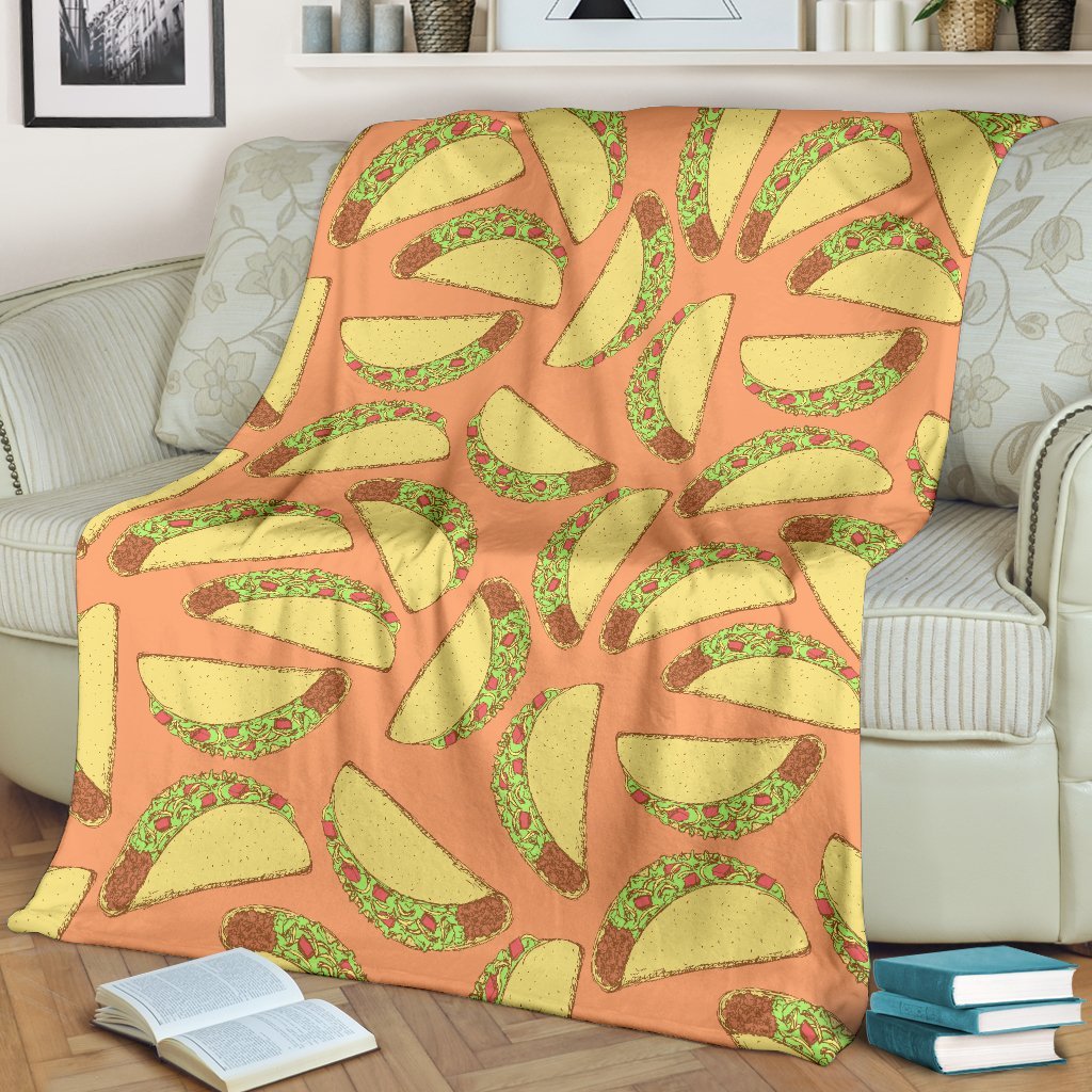 Taco Pattern Print Blanket-grizzshop