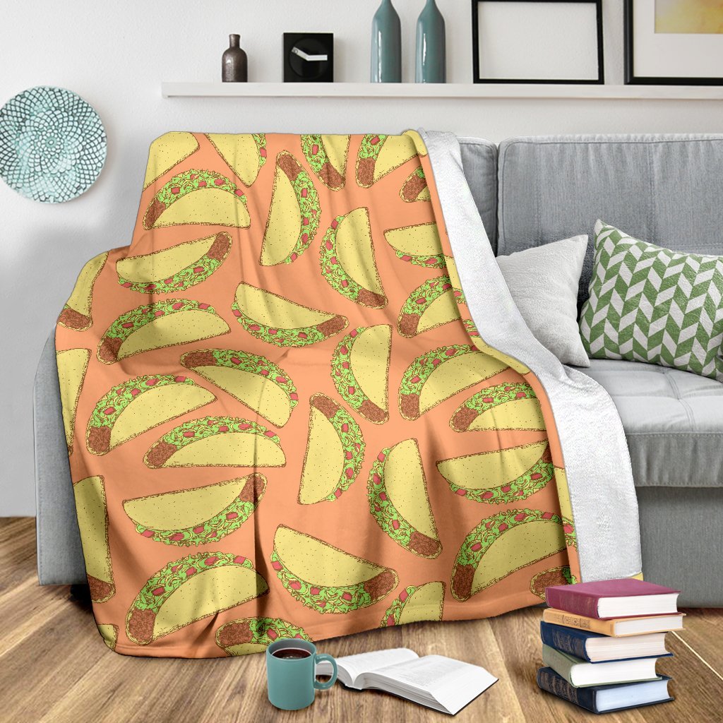 Taco Pattern Print Blanket-grizzshop