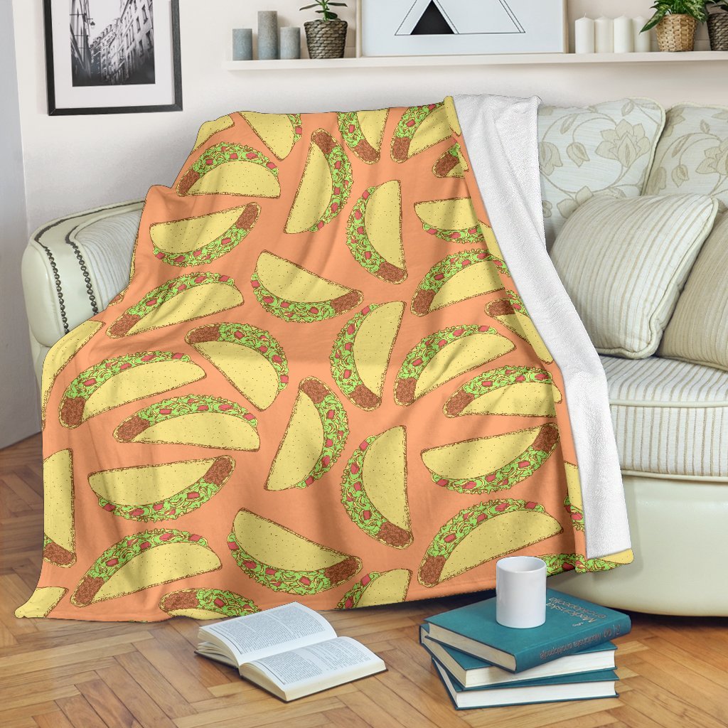 Taco Pattern Print Blanket-grizzshop