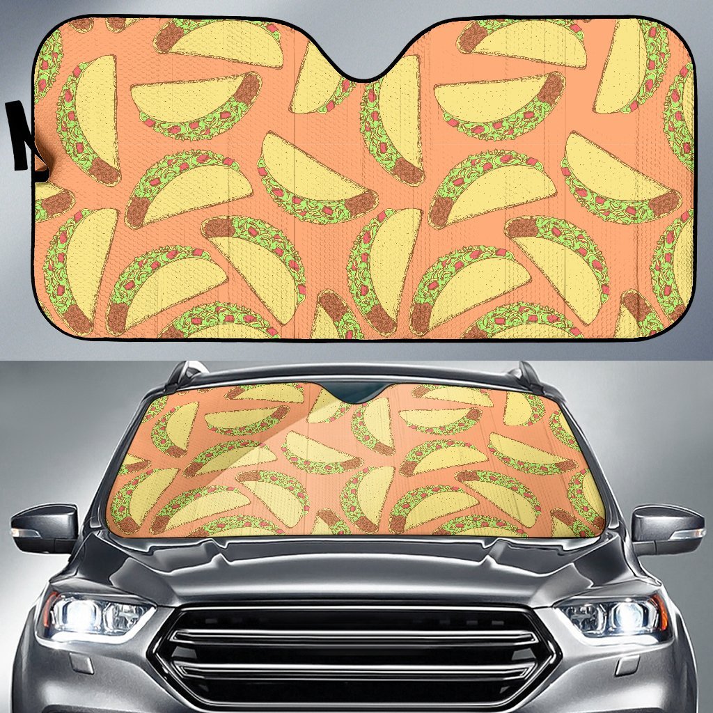 Taco Pattern Print Car Sun Shade-grizzshop