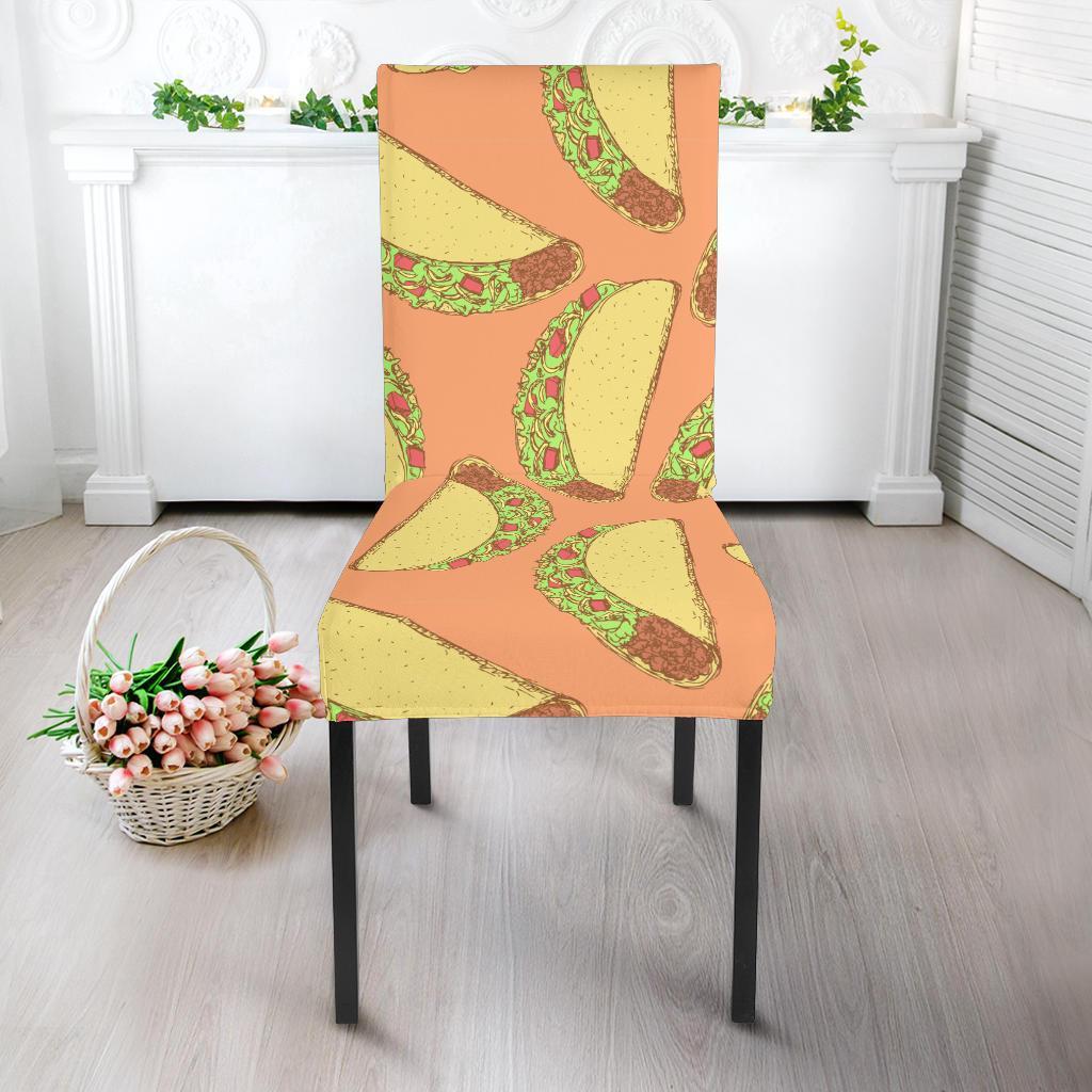 Taco Pattern Print Chair Cover-grizzshop