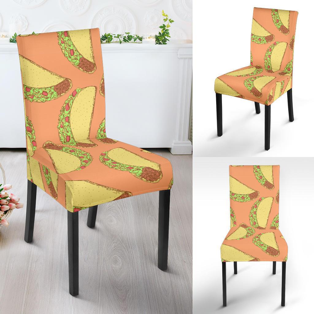 Taco Pattern Print Chair Cover-grizzshop