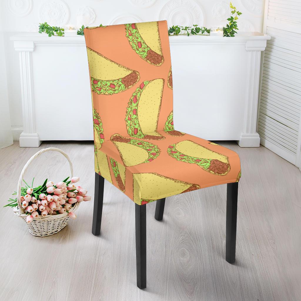 Taco Pattern Print Chair Cover-grizzshop