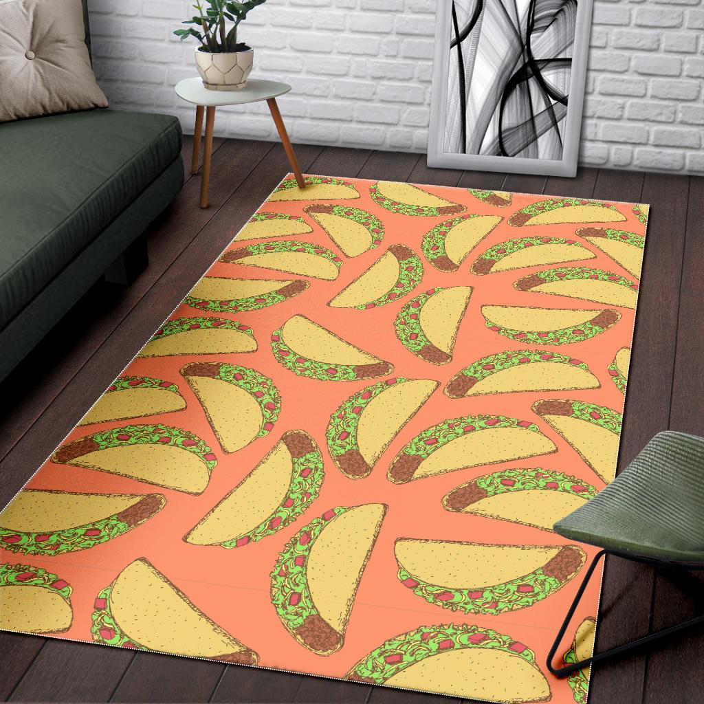 Taco Pattern Print Floor Mat-grizzshop