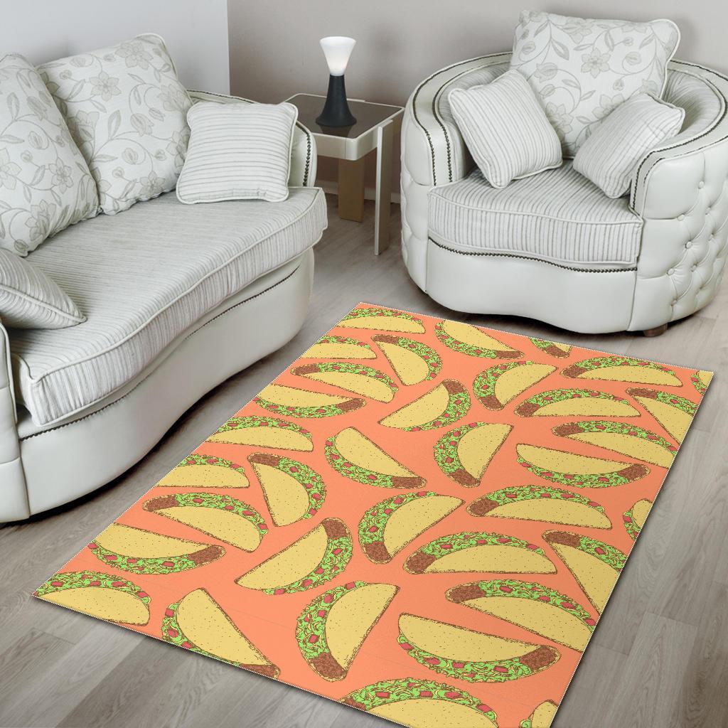 Taco Pattern Print Floor Mat-grizzshop