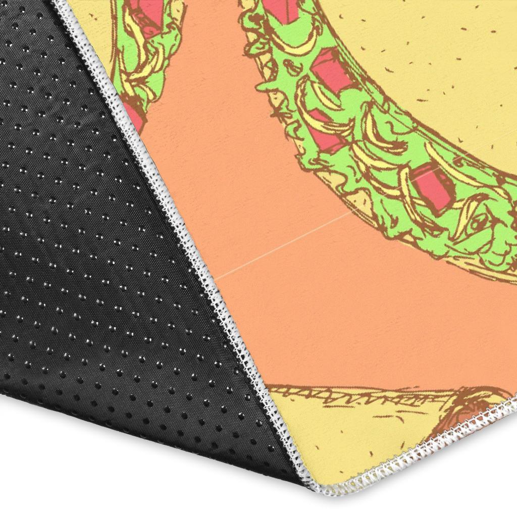 Taco Pattern Print Floor Mat-grizzshop