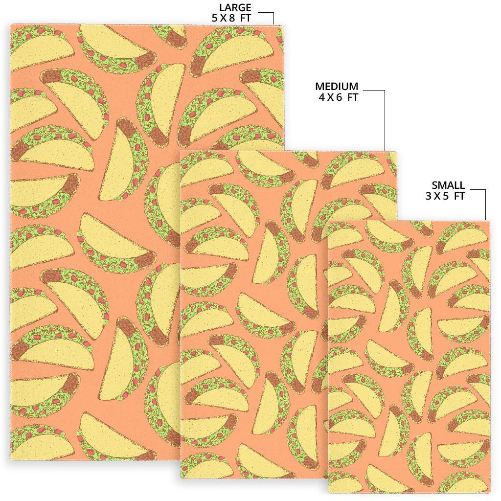 Taco Pattern Print Floor Mat-grizzshop