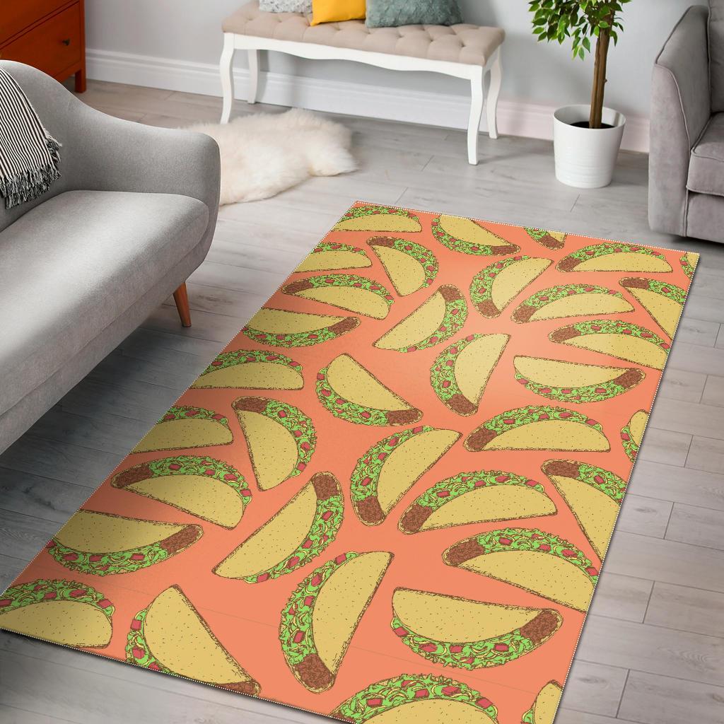 Taco Pattern Print Floor Mat-grizzshop