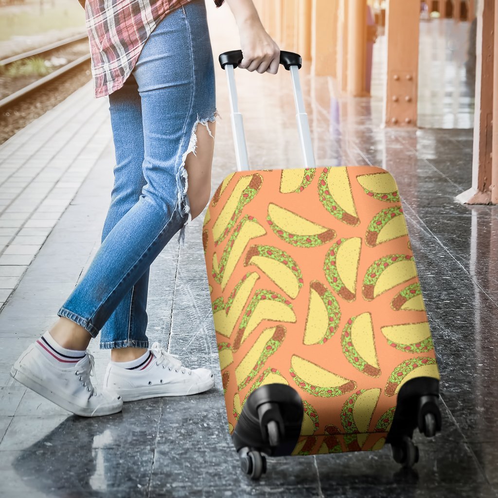 Taco Pattern Print Luggage Cover Protector-grizzshop