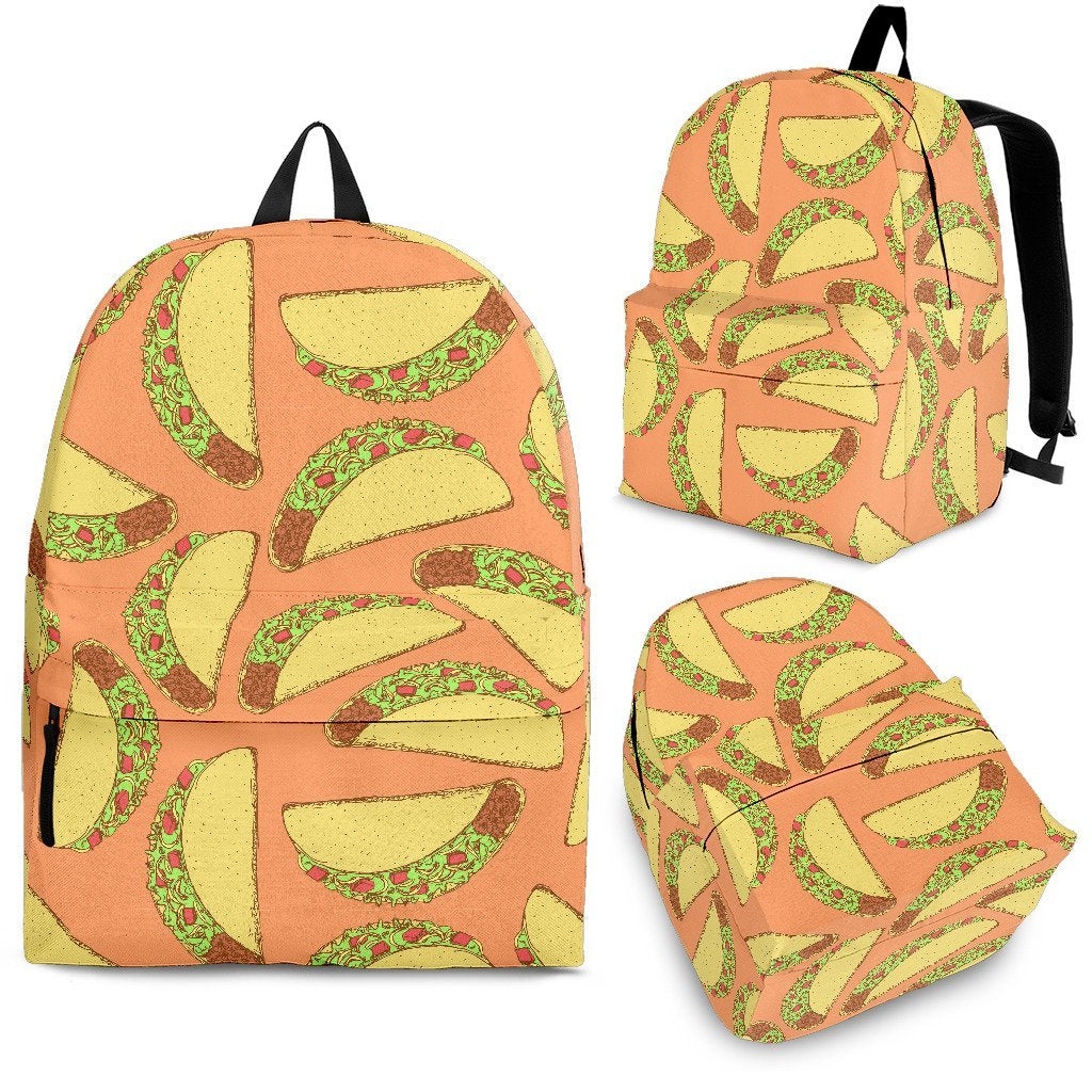Taco Pattern Print Premium Backpack-grizzshop