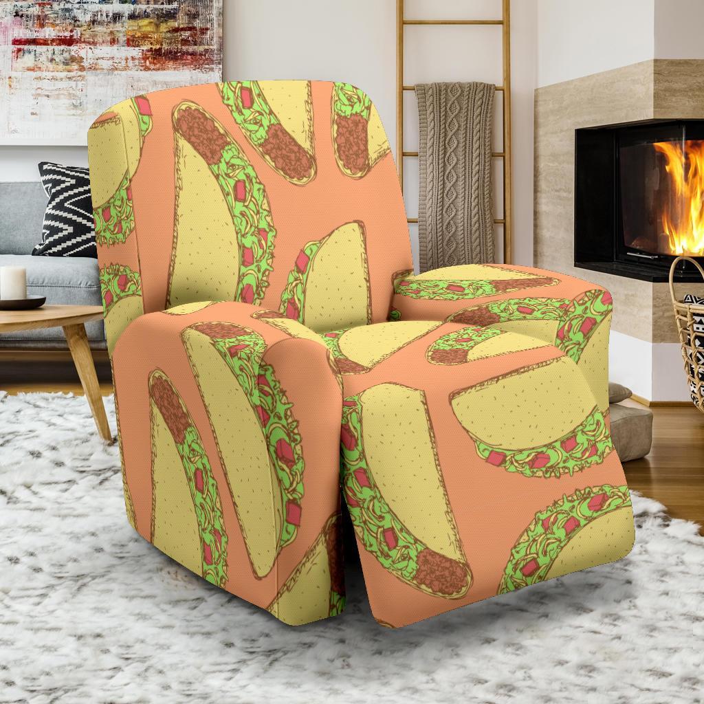 Taco Pattern Print Recliner Cover-grizzshop