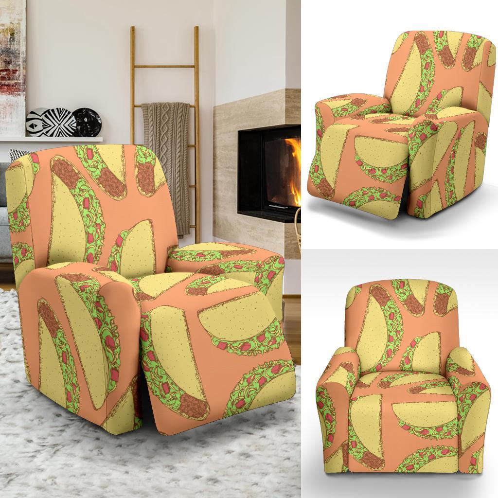 Taco Pattern Print Recliner Cover-grizzshop