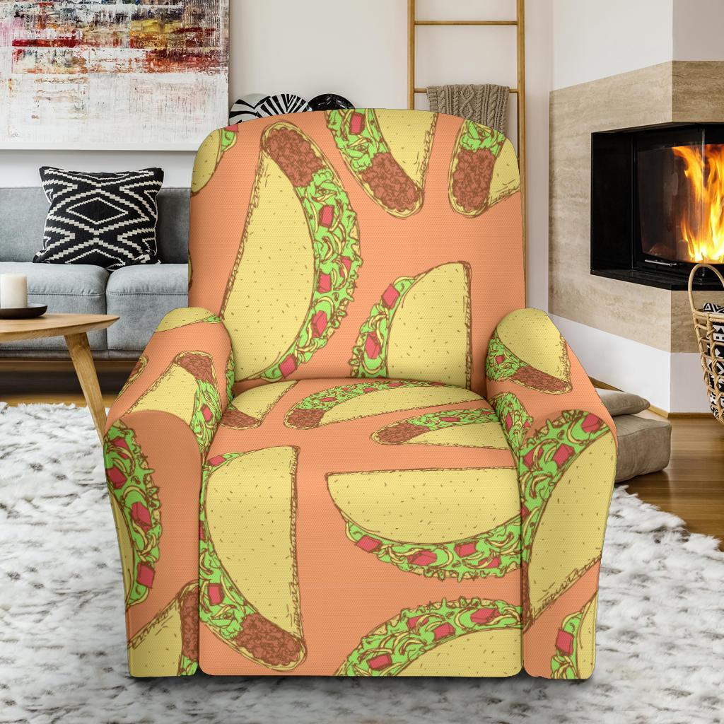 Taco Pattern Print Recliner Cover-grizzshop