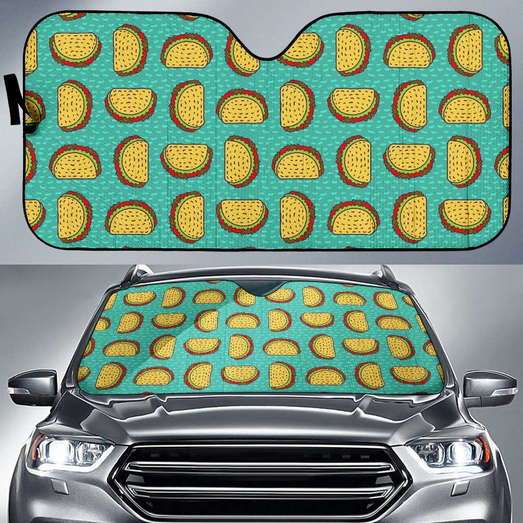 Taco Print Pattern Car Sun Shade-grizzshop