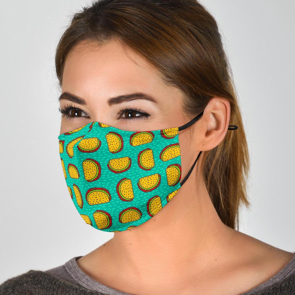 Taco Print Pattern Face Mask-grizzshop