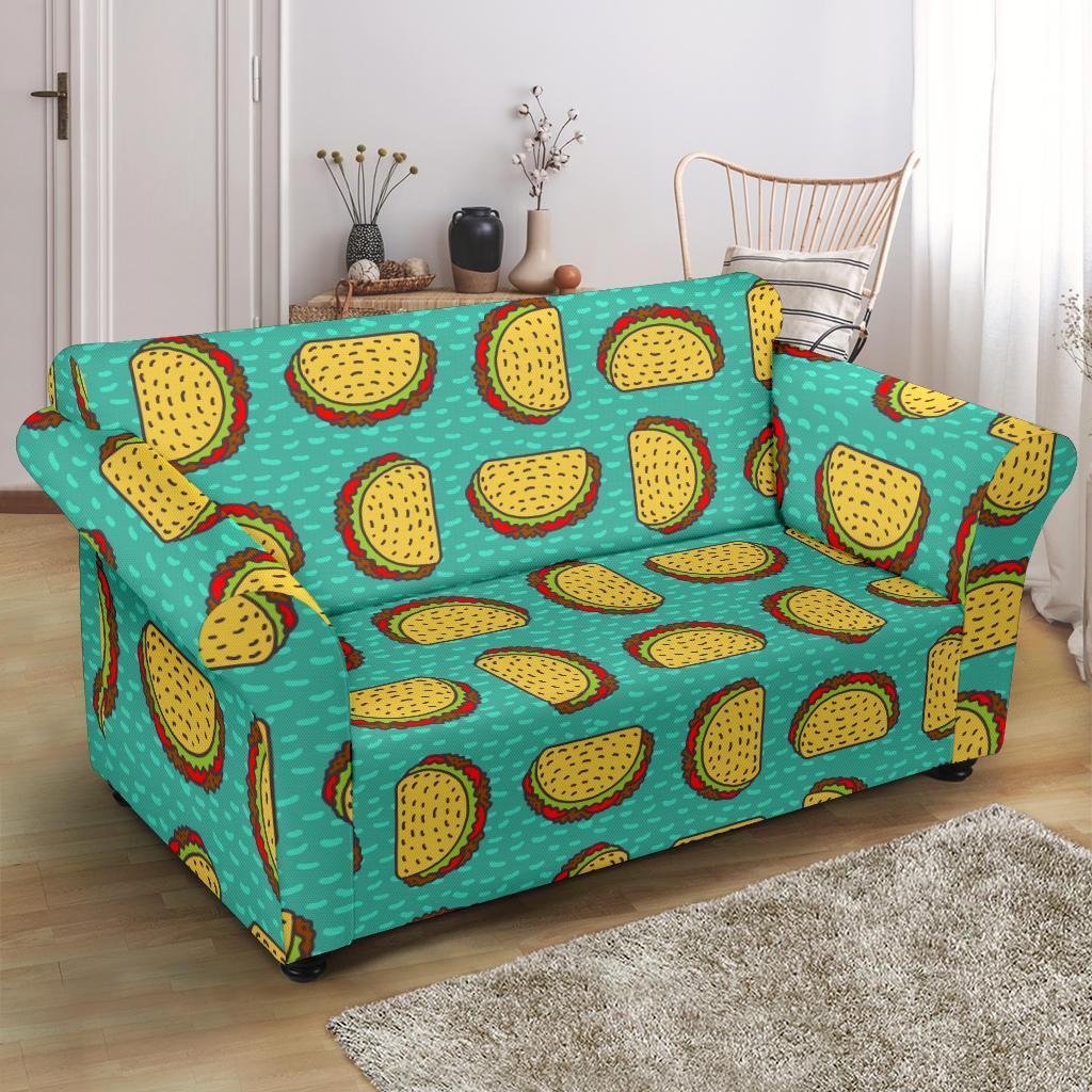 Taco Print Pattern Loveseat Cover-grizzshop