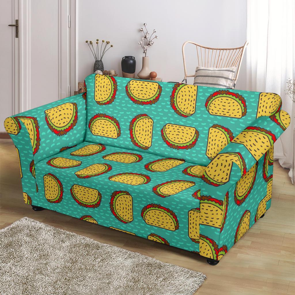 Taco Print Pattern Loveseat Cover-grizzshop