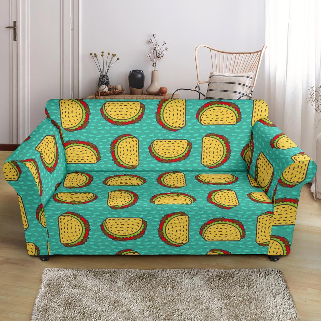 Taco Print Pattern Loveseat Cover-grizzshop